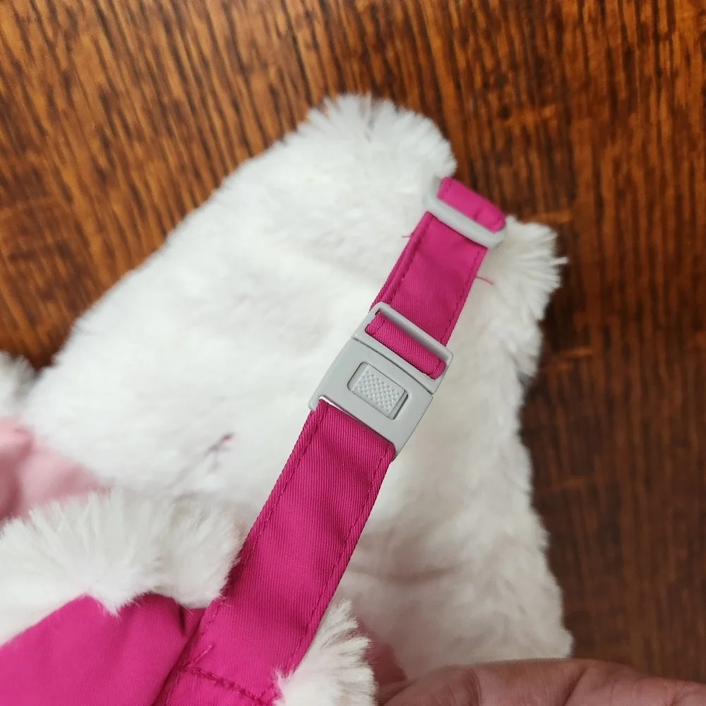 3/$25 Trapper Girl Winter Hat Medium Size Pink Quilted Ear Flaps White Sherpa